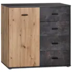 Möbelix Kommode B: 96 Cm Tim, Betonoptik Dunkel/eiche Dekor