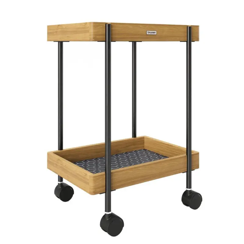 Badezimmerregal Mit Rollen Bambus/eisen 46x30 Cm Nancy