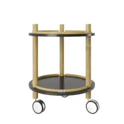 Beistelltisch Auf Rollen Mit Ablage Carly Bambus/schwarz