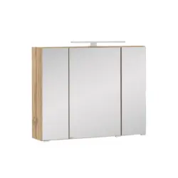 Spiegelschrank Helsinki Mit Led 3-Türig BxHxT: 80x64x20 cm