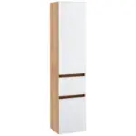 Möbelix Hochschrank grifflos Helsinki 40cm Weiß/Eiche Dekor