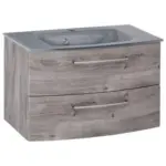 Möbelix Waschbecken mit Unterschrank Stockholm B: 80cm, Grau Dekor