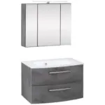 M&ouml;belix Badm&ouml;bel-Set 3-Tlg inkl. LED Stockholm 80cm Wei&szlig;