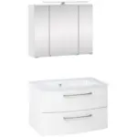 M&ouml;belix Badm&ouml;bel-Set 3-Tlg. inkl. LED Stockholm 80cm Wei&szlig;