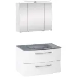 M&ouml;belix Badm&ouml;bel-Set 3-Tlg. inkl. LED Stockholm 80cm Grau