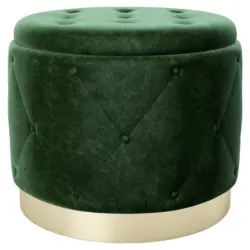 Pouf Liz Samt Petrol DxH 50x40 cm mit Stauraum