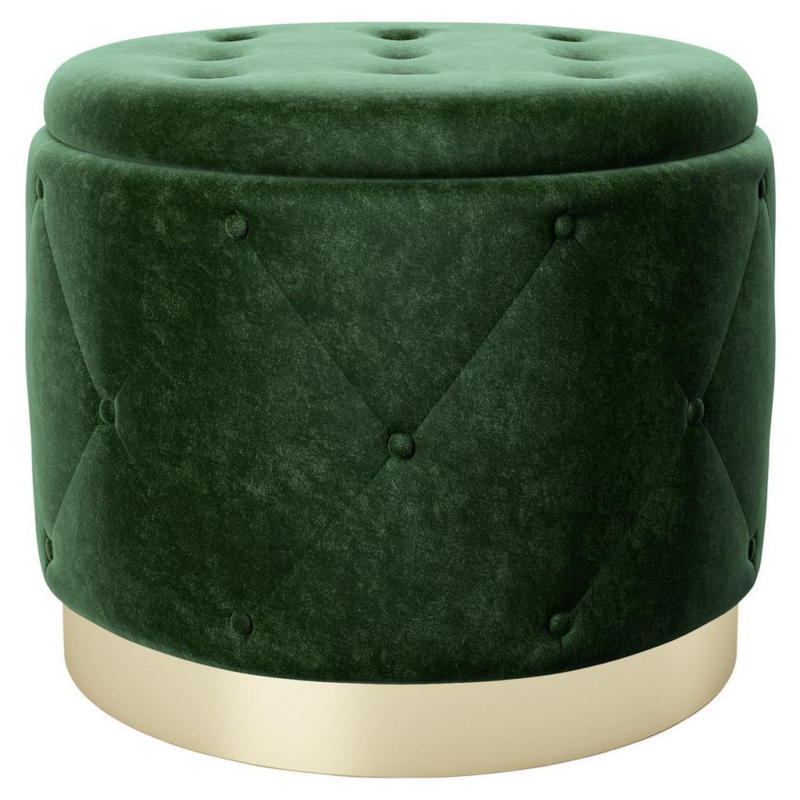 Pouf Liz Samt Petrol DxH 50x40 cm mit Stauraum