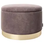 Möbelix Pouf Sue Samt Rosa/Goldfarben DxH 55x35 cm mit Stauraum