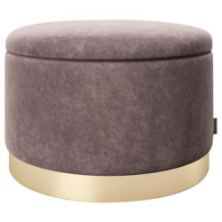 Pouf Sue Samt Rosa/Goldfarben DxH 55x35 cm mit Stauraum