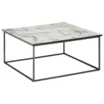 M&ouml;belix Couchtisch In Marmoroptik mit Stahlgestell Wei&szlig;/Schwarz
