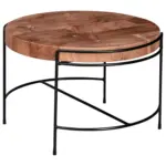 M&ouml;belix Couchtisch Rund Mit Holzplatte, Akazie/Schwarz