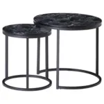 M&ouml;belix Beistelltisch Rund 2er-set In Marmoroptik Schwarz