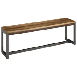Sitzbank Echtholz Naturfarben/ Schwarz Bxhxt: 120x46x45 Cm
