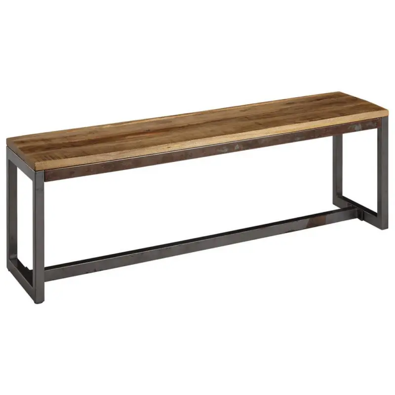 Sitzbank Echtholz Naturfarben/ Schwarz Bxhxt: 120x46x45 Cm
