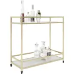 Möbelix Servierwagen Glas/metall Ginger Goldfarben