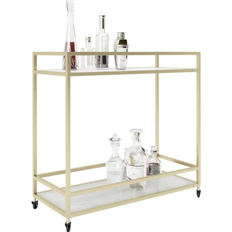 Servierwagen Glas/metall Ginger Goldfarben