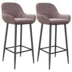 Möbelix Barhocker 2er-set Mit Lehne Marilyn Samt Rosa/schwarz