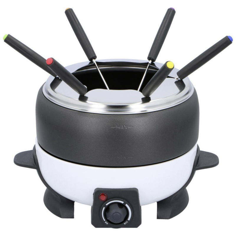 Elektro-Fondue-Set 6 Gabeln Kunststoff mit Spritzschutz