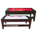 Möbelix Multi-Spieltisch Reverso Pool+ Airhockey, Braun/Rot/Weiß