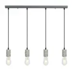 Möbelix Hängeleuchte Edmund H: 120 cm 4-Flammig, Metall/ Stein