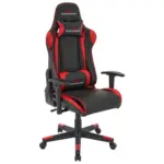 Möbelix Gaming Stuhl Genf mit Armlehnen + Stützkissen Schwarz/Rot