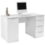 Möbelix Schreibtisch + Stauraum B: 145 Cm H: 75 Cm Larry Ii New Weiß