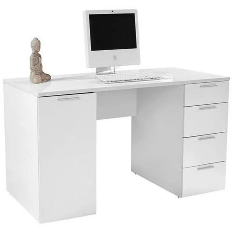 Schreibtisch + Stauraum B: 145 Cm H: 75 Cm Larry Ii New Weiß
