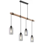 Möbelix Hängeleuchte Hadera H: 130 cm 4-Flammig, Rauchglas