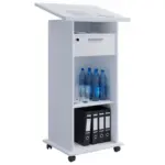 Möbelix Stehpult mit Stauraum + Rollen B 60cm H 120cm Meeta, Weiß