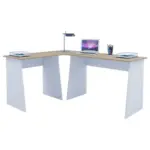 Möbelix Eckschreibtisch B 135cm H 74cm Masola, Weiß/Eiche Dekor