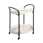 Möbelix Servierwagen Metall Ilda Creme/schwarz, 1 Ablagefläche