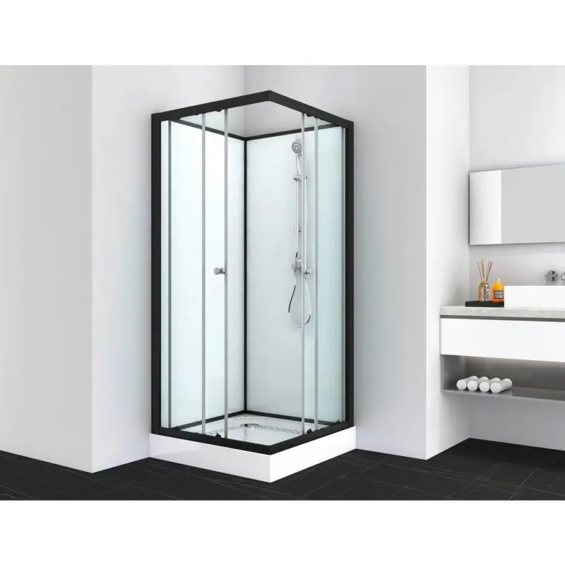 Duschkabine Uni 2 Komplett-Set Eckeinstieg