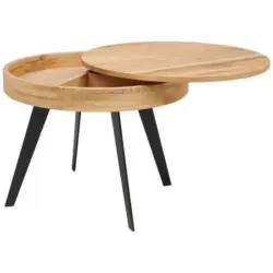 Couchtisch Teilmassiv Mit Stauraum Dallas, Eiche/schwarz