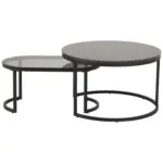 Möbelix Couchtisch Rund 2er-Set Spiro, Schwarz