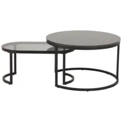 Couchtisch Rund 2er-Set Spiro, Schwarz