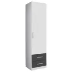 Möbelix Drehtürenschrank Mit Laden 47cm Albero Extra, Grau/weiß