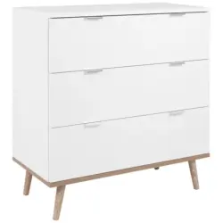 Kommode B 80 Cm Göteborg, Weiß/eiche Dekor