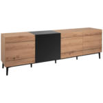 Möbelix Sideboard Nola 200 cm Schwarz/Eiche Dekor