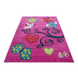 Kinderteppich Eule Lila Kids 160x230 Cm