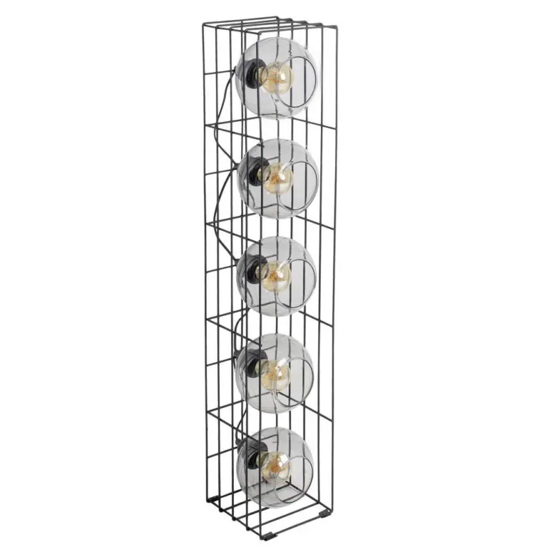 Stehlampe Cesta Schwarz mit Fußschalter