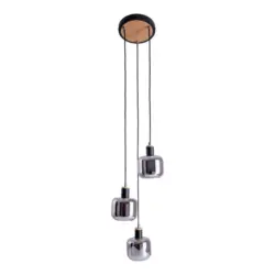 H&auml;ngeleuchte Fumoso H: 120 cm 3-Flammig, Rauchglas
