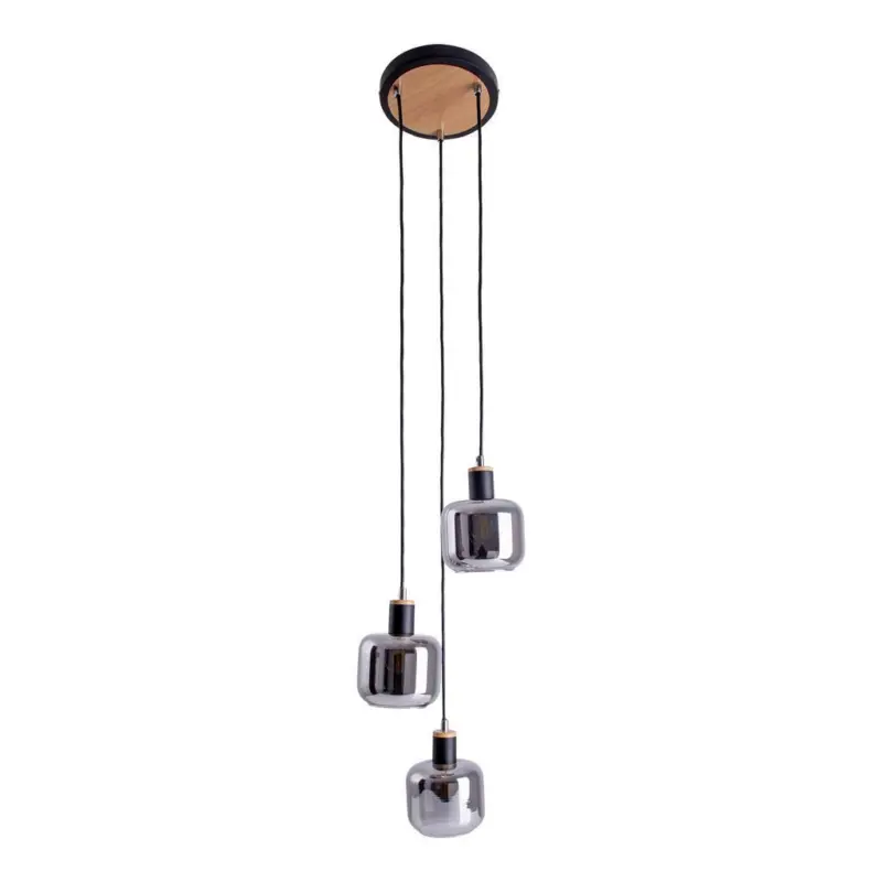 H&auml;ngeleuchte Fumoso H: 120 cm 3-Flammig, Rauchglas