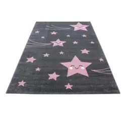 Kinderteppich Stern Grau/pink Kids 80x150 Cm