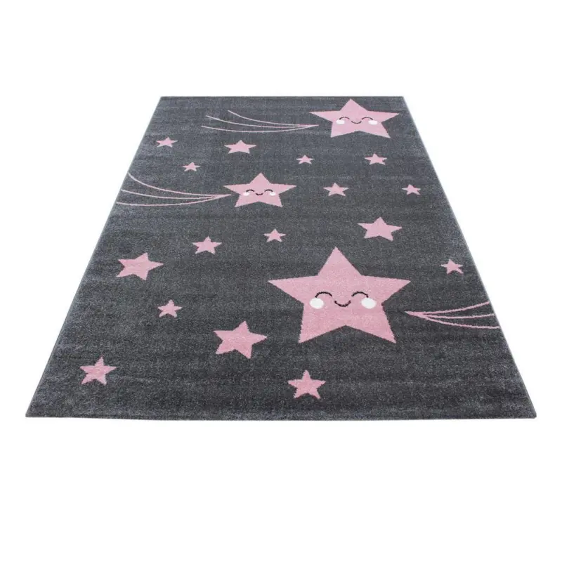 Kinderteppich Stern Grau/pink Kids 80x150 Cm