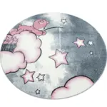 Möbelix Kinderteppich Rund Bär Grau/weiß/pink Kids Ø 120 Cm
