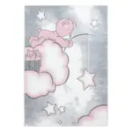Möbelix Kinderteppich Bär Grau/weiß/pink Kids 120x170 Cm
