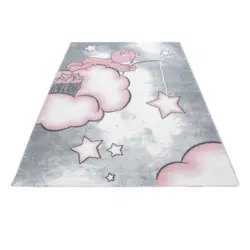 Kinderteppich Bär Grau/weiß/pink Kids 80x150 Cm