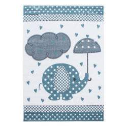 Kinderteppich Elefant Blau/grau/weiß Kids 160x230 Cm