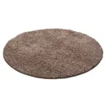Möbelix Hochflor Teppich Hellbraun Dream Rund Ø 120 cm