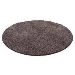 Hochflor Teppich Taupe Life Rund Ø 160 Cm